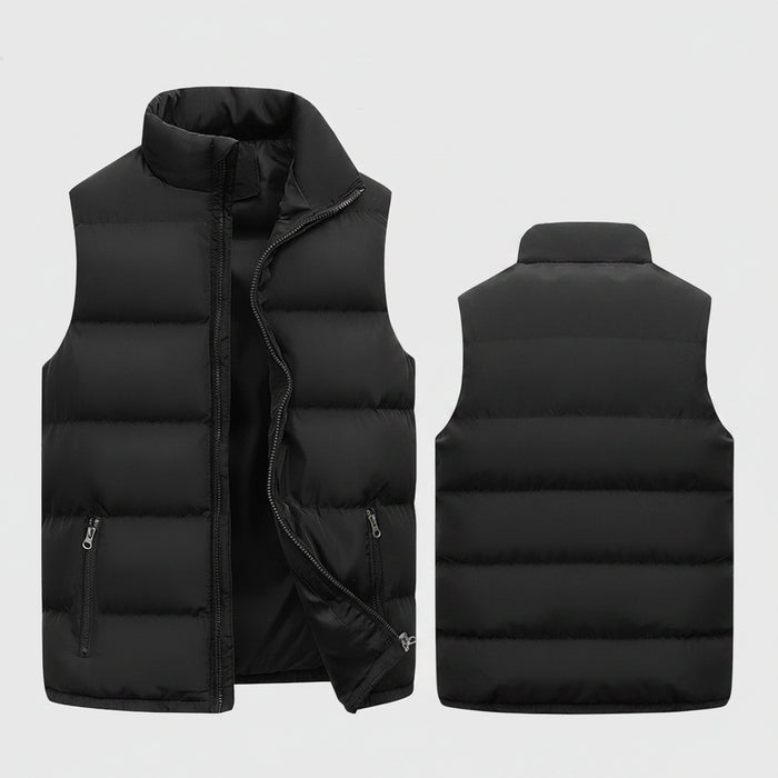 SaneShoppe - Mens Vest Jacket Warm Sleeveless Jackets Winter Waterproof Zipper Coat Autumn Stand - up Collar Casual Waistcoat Brand Clothing