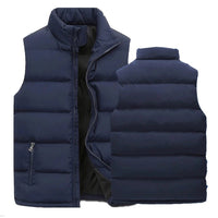 SaneShoppe - Mens Vest Jacket Warm Sleeveless Jackets Winter Waterproof Zipper Coat Autumn Stand - up Collar Casual Waistcoat Brand Clothing