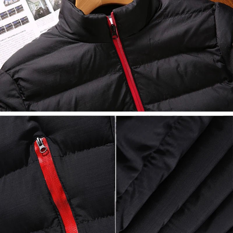 SaneShoppe - Mens Winter Jackets Fashion Casual Windbreaker Stand Collar Thermal Coat Outwear Oversized Outdoor Camping Jacket Male Clothes