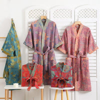 SaneShoppe - Cotton Kimono Robes for Couples - Absorbent & Quick Drying