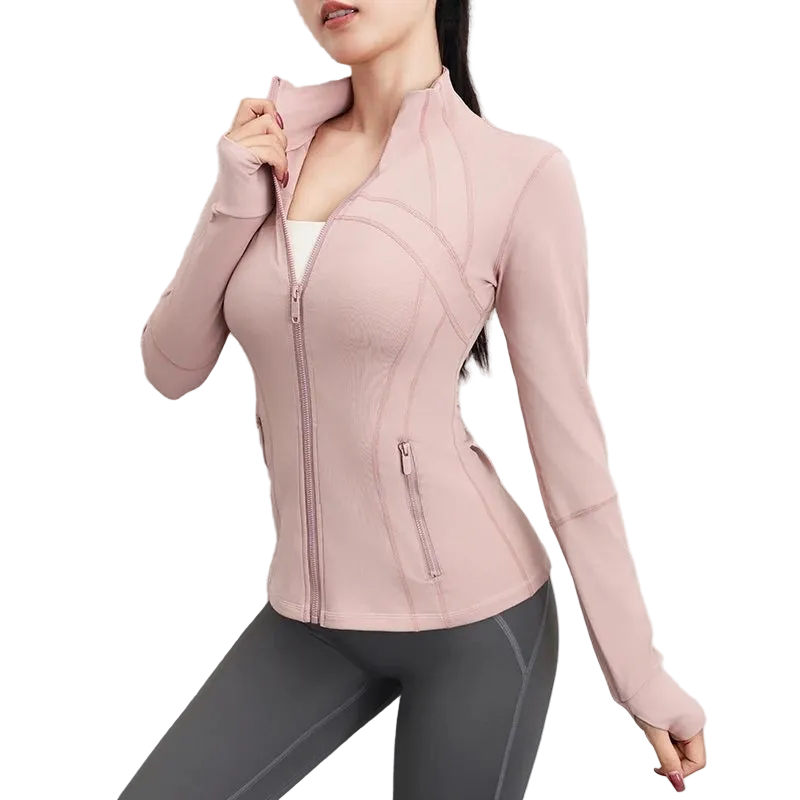 SaneShoppe - Yoga Long - Sleeved Top Jacket Slim Sports Running Fitness Coat.