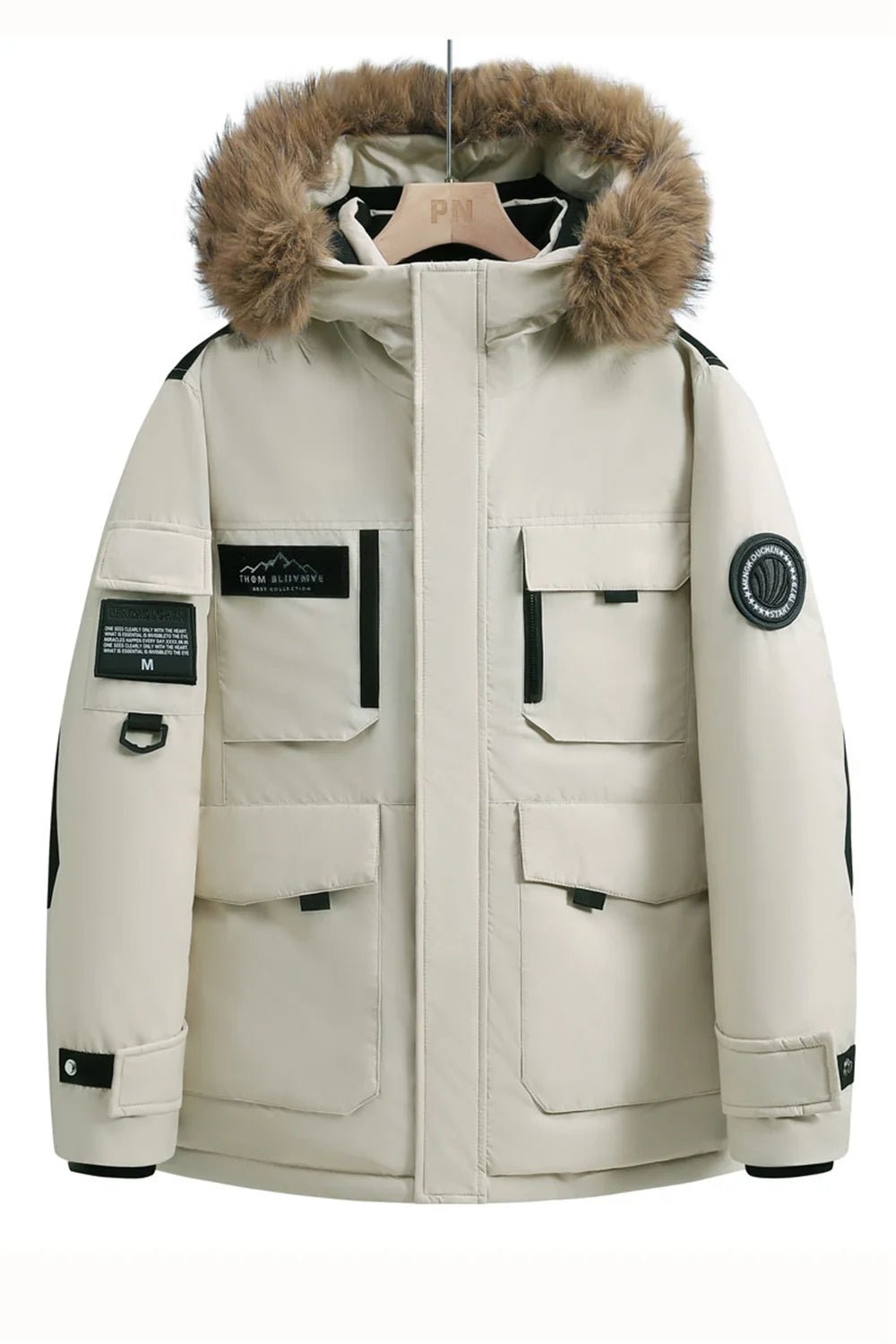 SaneShoppe-Waterproof Winter Down Jacket with Hood, Fur Collar - Men/Women Warm Coat