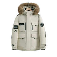 SaneShoppe-Waterproof Winter Down Jacket with Hood, Fur Collar - Men/Women Warm Coat