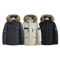 SaneShoppe-Waterproof Winter Down Jacket with Hood, Fur Collar - Men/Women Warm Coat