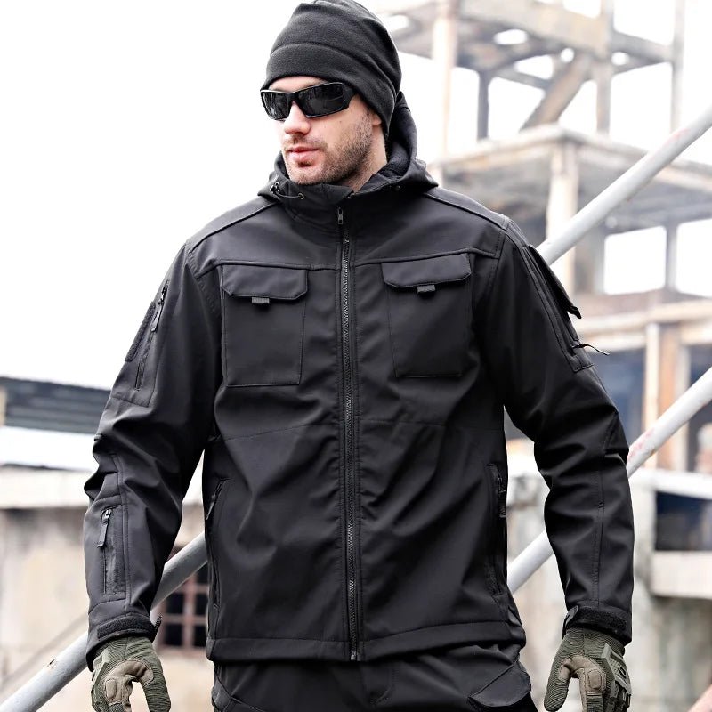 SaneShoppe Ohsisa 2025 Men Autumn Winter Outdoor Climbing Warm Coat Fleece Lined Thickened Long Sleeve Zipper Soft Stand Collar Jacket