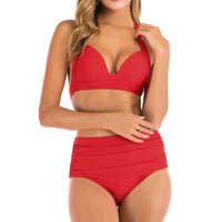 SaneShoppe Plus Size Push Up Bikini Halter Swimsuit - XXL Size
