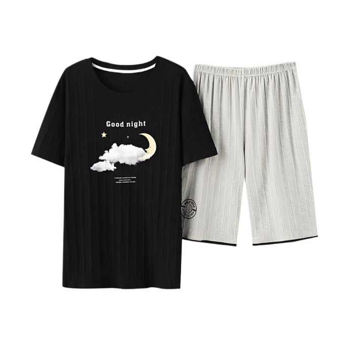 SaneShoppe - Soft Cotton Cartoon Print Men's Pajama Set - L - 3XL