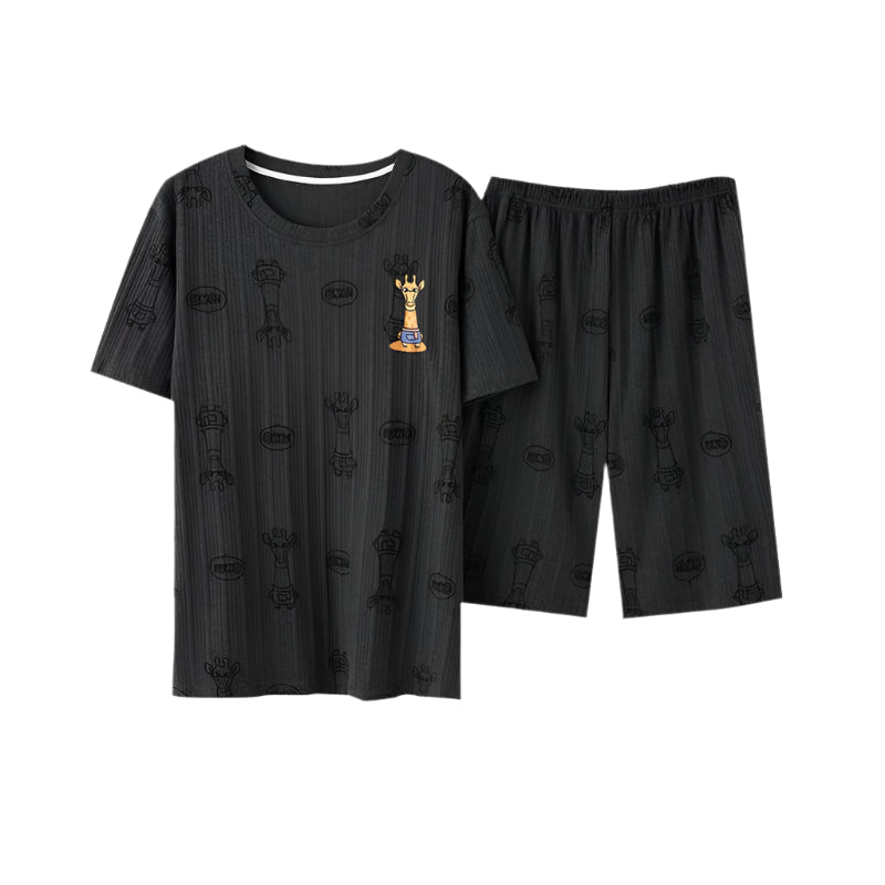 SaneShoppe - Soft Cotton Cartoon Print Men's Pajama Set - L - 3XL