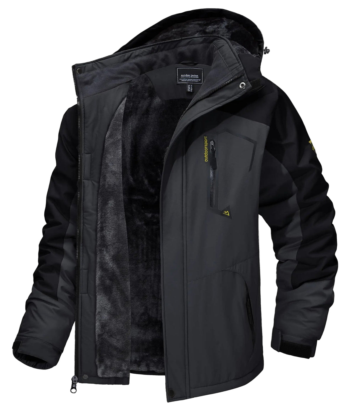 SaneShoppe - TACVASEN Fleece Lining Mountain Jackets Mens Hiking Jackets Outdoor Removable Hooded Coats Ski Snowboard Parka Winter Outwear