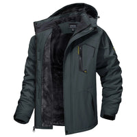 SaneShoppe - TACVASEN Fleece Lining Mountain Jackets Mens Hiking Jackets Outdoor Removable Hooded Coats Ski Snowboard Parka Winter Outwear