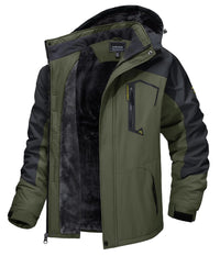 SaneShoppe - TACVASEN Fleece Lining Mountain Jackets Mens Hiking Jackets Outdoor Removable Hooded Coats Ski Snowboard Parka Winter Outwear