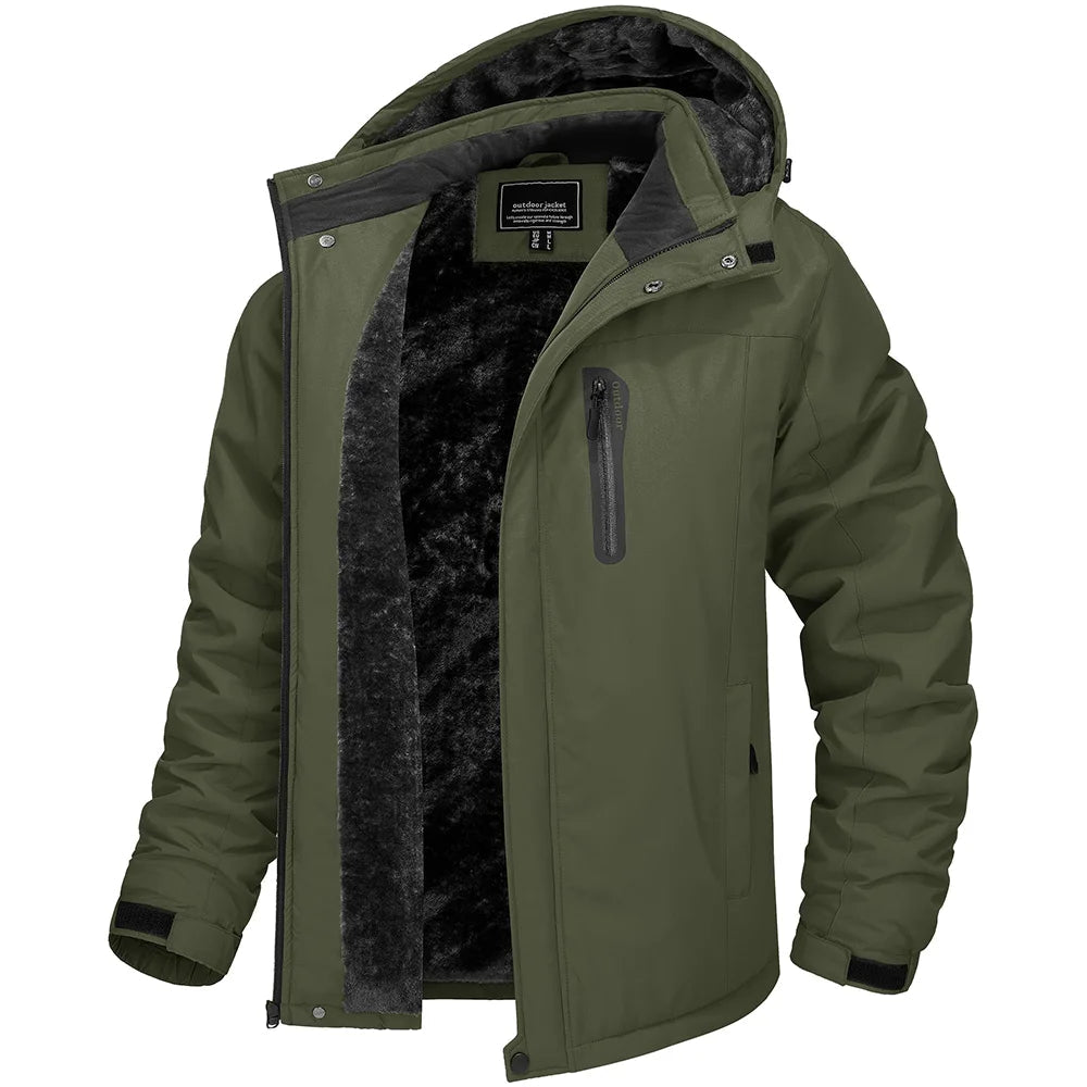 SaneShoppe - TACVASEN Winter Thicken Fleece Jacket Mens Waterproof Hiking Skiing Jackets Outdoor Mountain Trekking Windbreaker Parka Male