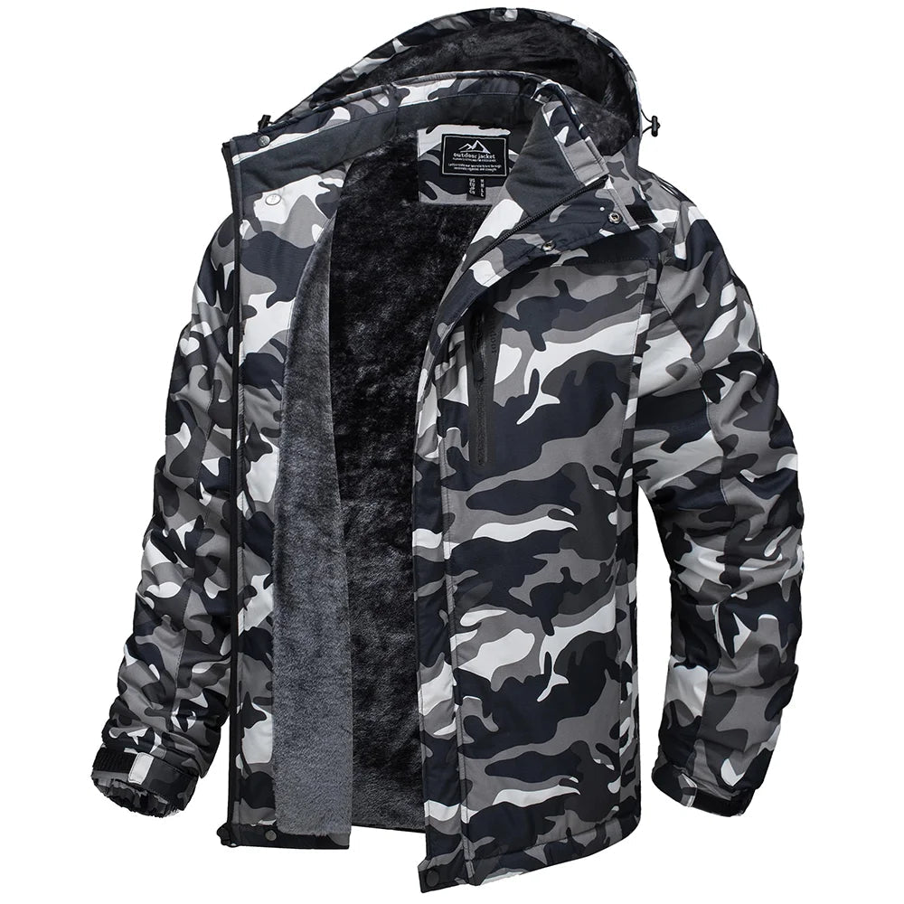 SaneShoppe - TACVASEN Winter Thicken Fleece Jacket Mens Waterproof Hiking Skiing Jackets Outdoor Mountain Trekking Windbreaker Parka Male