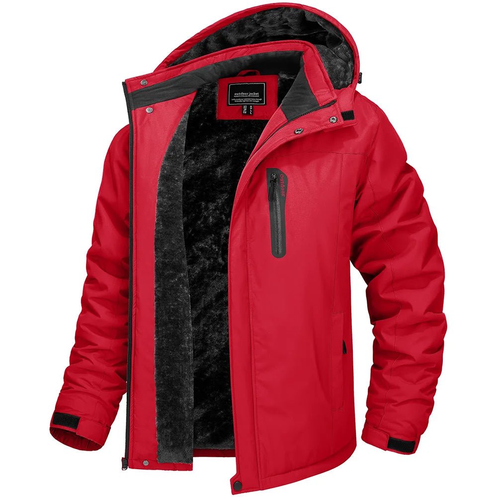 SaneShoppe TACVASEN Winter Thicken Fleece Jacket Mens Waterproof Hiking Skiing Jackets Outdoor Mountain Trekking Windbreaker Parka Male