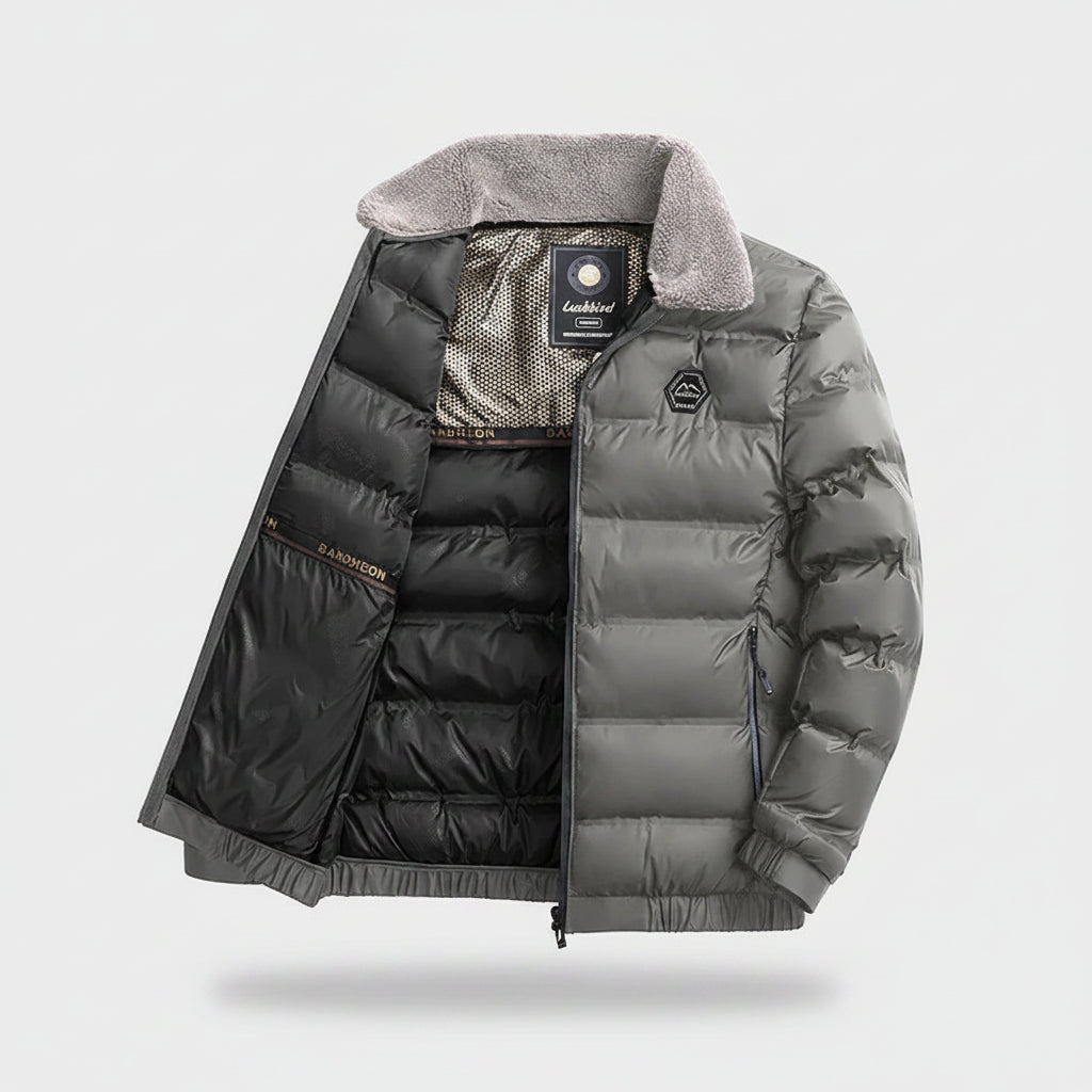 SaneShoppe - Winter Men Casual Parkas Solid Color Warm Thickened Jacket for Men Quality Turn - down Collar Male Overcoat 2024 Fashion All - match