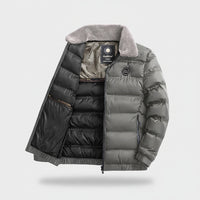 SaneShoppe - Winter Men Casual Parkas Solid Color Warm Thickened Jacket for Men Quality Turn - down Collar Male Overcoat 2024 Fashion All - match