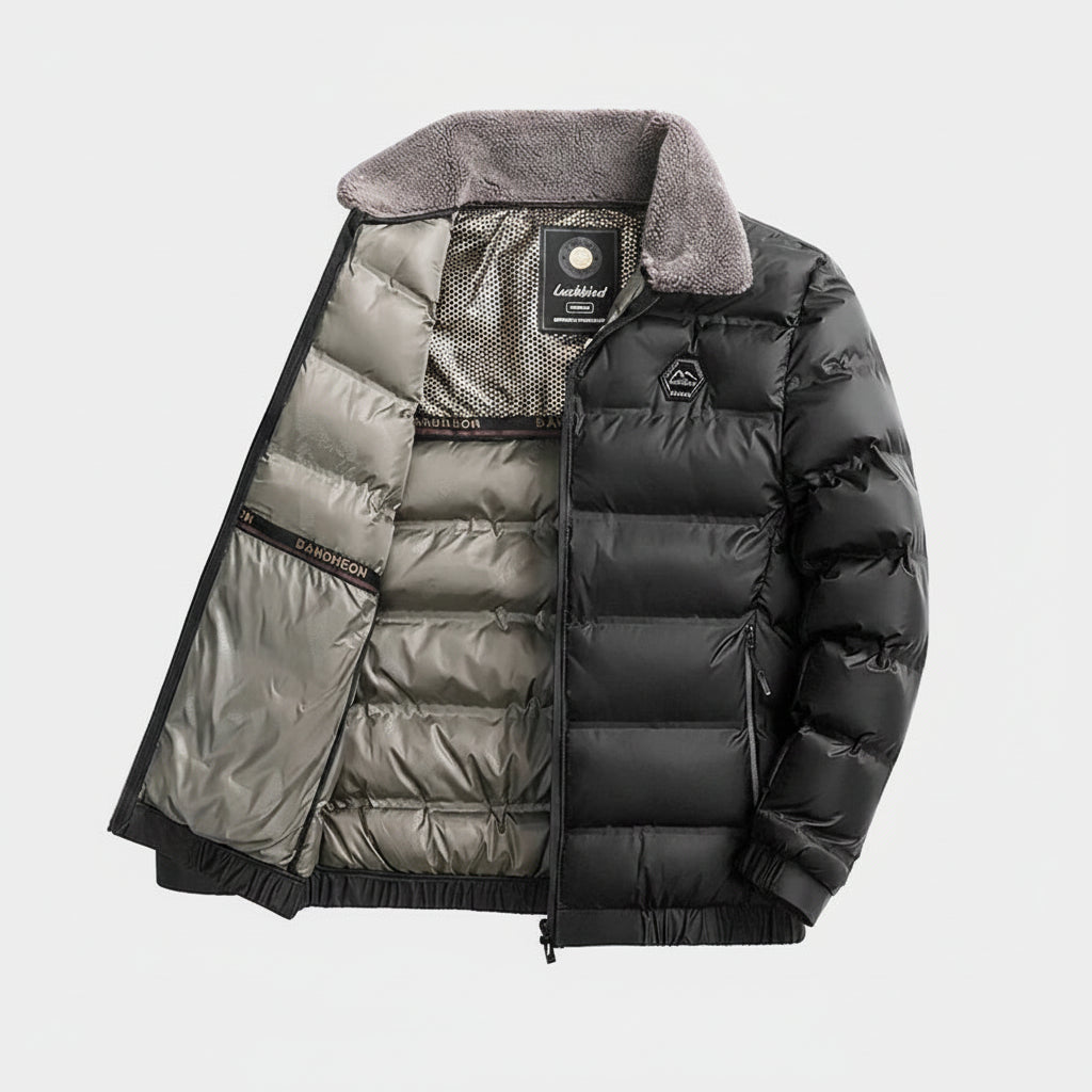 SaneShoppe - Winter Men Casual Parkas Solid Color Warm Thickened Jacket for Men Quality Turn - down Collar Male Overcoat 2024 Fashion All - match