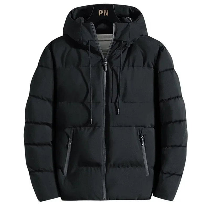 SaneShoppe - Thick Cotton Hooded Winter Jacket for Men - Windproof & Stylish Outwear