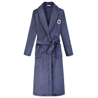 SaneShoppe-Long Robe Warm Men's Bathrobe Gown Large Size Loose Coral Fleece 4XL