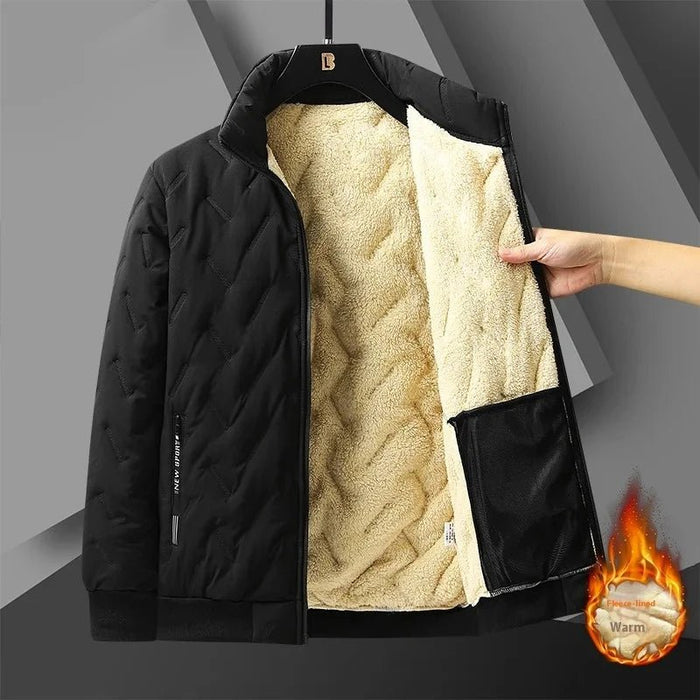 SaneShoppe - Winter Thicken Fleece Jackets for Men Windproof Coats Men's Outerwear Cropped Woolen Parka Coat Autumn Winter Warm Bomber Jacket