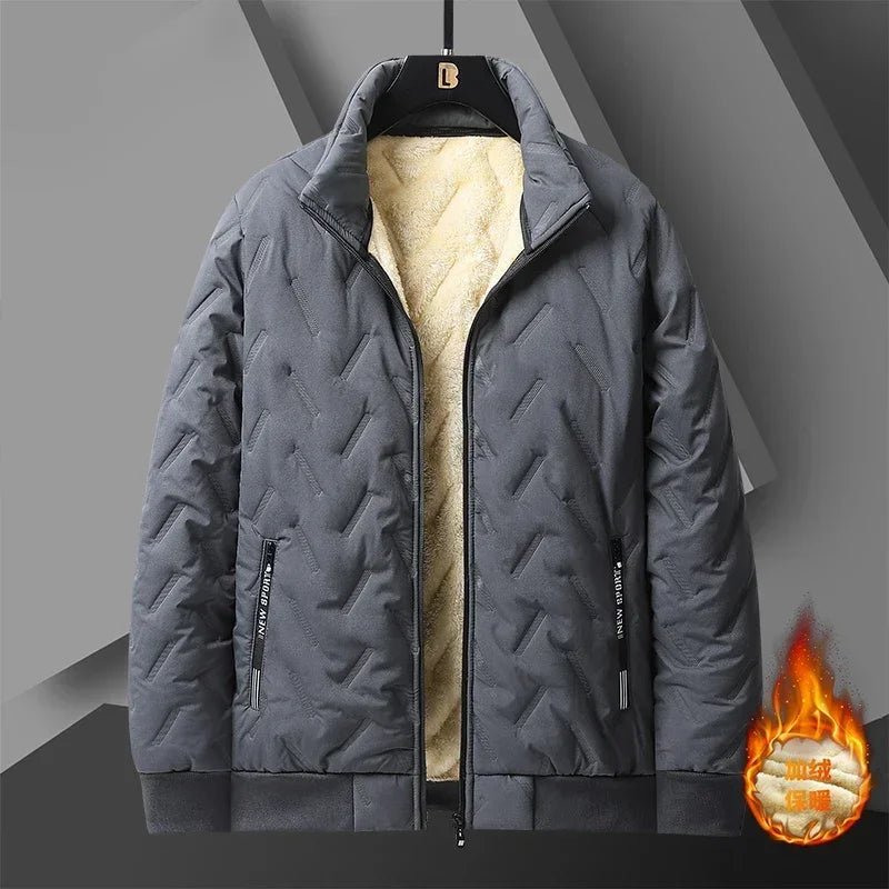SaneShoppe - Winter Thicken Fleece Jackets for Men Windproof Coats Men's Outerwear Cropped Woolen Parka Coat Autumn Winter Warm Bomber Jacket