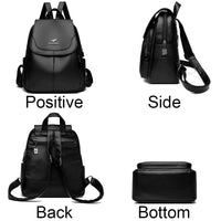 SaneShoppe Women Large Capacity Backpack High Quality Leather Female Vintage Bag School Bags Travel Bagpack Ladies Bookbag Rucksack Purses