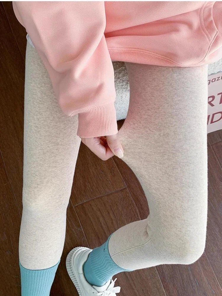 SaneShoppe - Warm Velvet High Waist Leggings for Women - Autumn/Winter Thick Cotton Fleece Tights