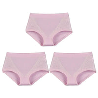 SaneShoppe Women's High Waist Lace Briefs - 3 - Pack, Plus Size, Modal Fabric