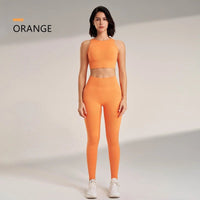 SaneShoppe Women's High - Waisted Yoga Leggings and Top: A Seamless Two - Piece Fitness Outfit