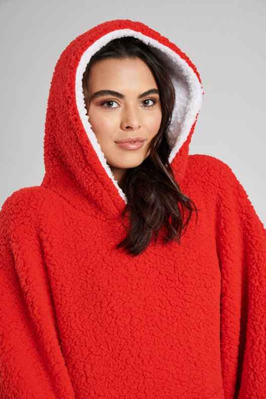 Women Oversized Hoodie, Super Soft Warm Blanket Fleece Poncho, One Size Fit All